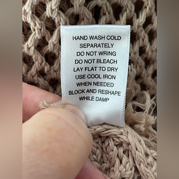 MICHAEL STARS KNIT/CROCHET/MESH HOODED SWIM COVER UP OR SWIM DRESS IN TAN SZ M/L - Picture 4 of 10